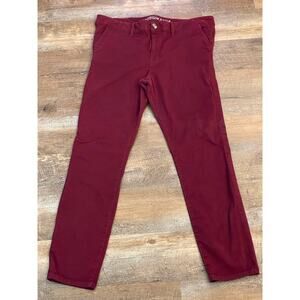 American Eagle Outfitters Maroon Red Twill skinny pant 18